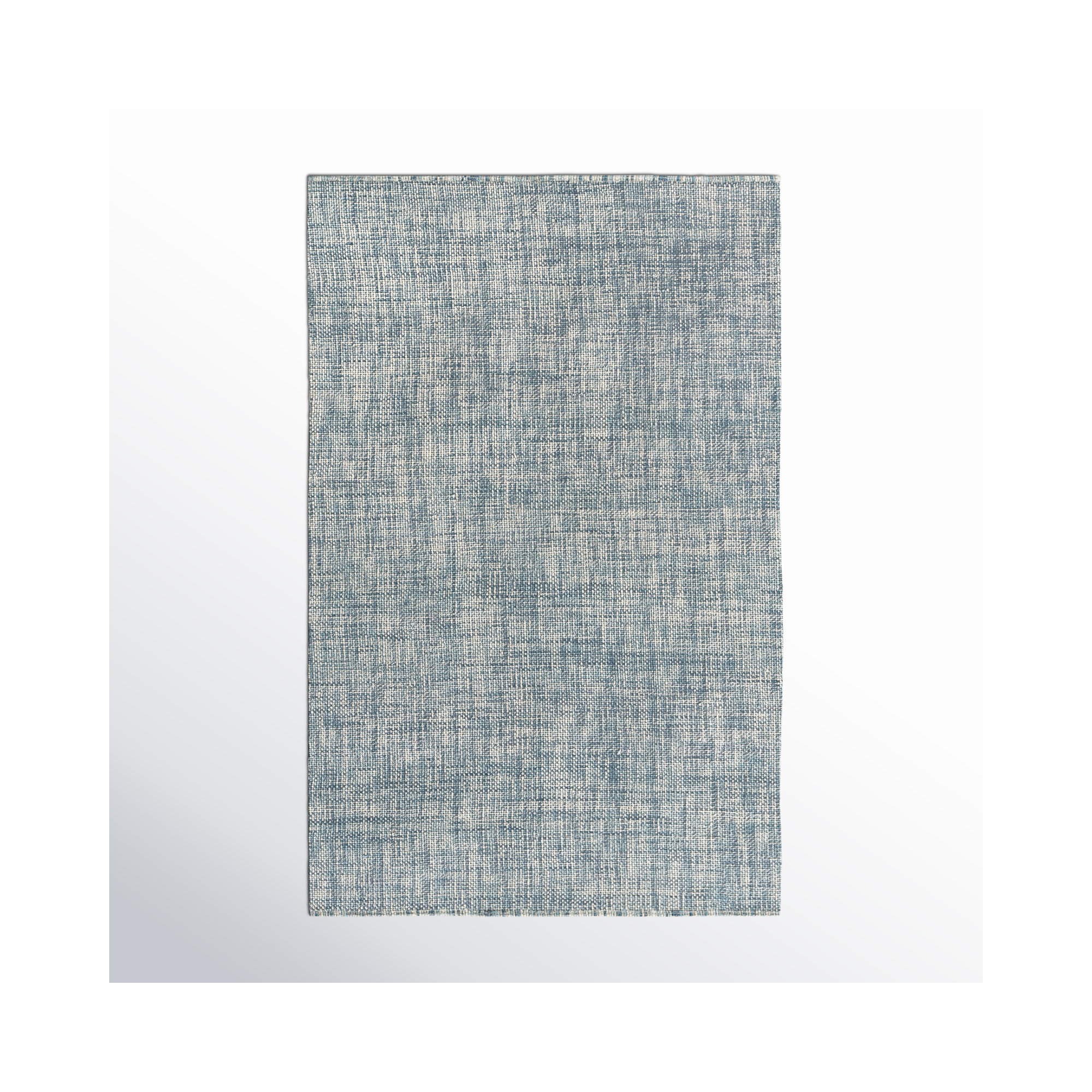 Aldred Handmade Wool Blue Rug, Rectangle 3'6" x 5'6"