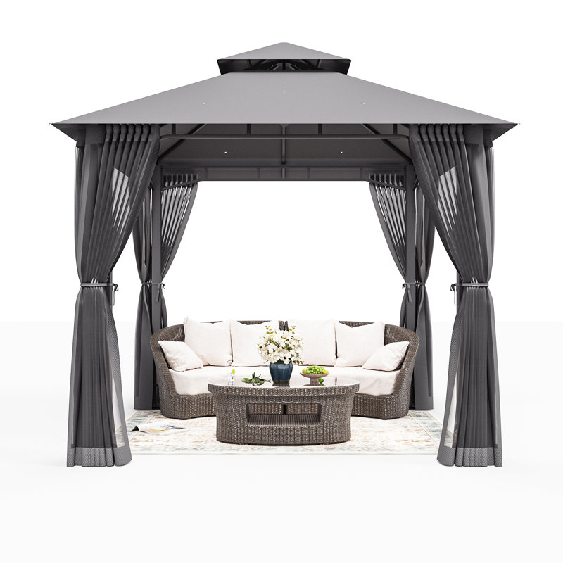 8 Ft. W X 8 Ft. D Patio Gazebo With Double Roof