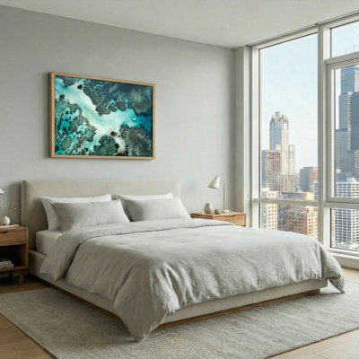Ensemble de 1 tableau sur toile représentant un récif océanique