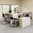 Okeysen Modular 4 Person Multi-Height Benching Workstation System with Storage & Outlets-128929851