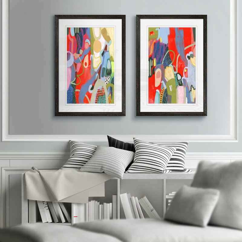 " Max Out I " by Vincent Van Gogh 2 - Pieces, 16" H x 20" W, Framed Print with Mat, Ebony Set