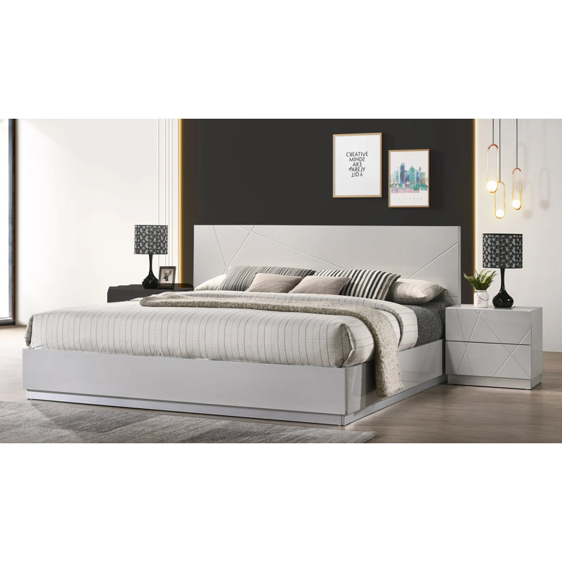 Lit plateforme Mchenry, Roi, Gris