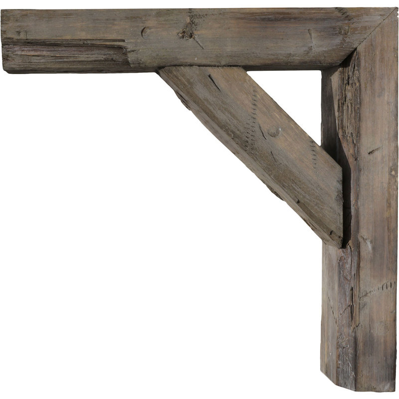 10" Gray Pine Barnwood Shelf Bracket