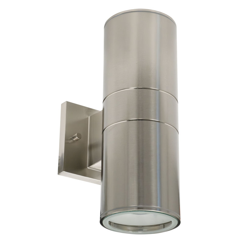 Applique murale d'extérieur DEL cylindrique, Brushed Nickel, Up/Down, No Integral Emergency Battery