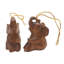 2.8'' Handmade Wood Animals Hanging Figurine Ornament