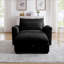 Canapés-lits, canapé modulaire à assise profonde moderne avec repose-pieds de rangement, pour salon, bureau, appartement | Noir | Velours côtelé