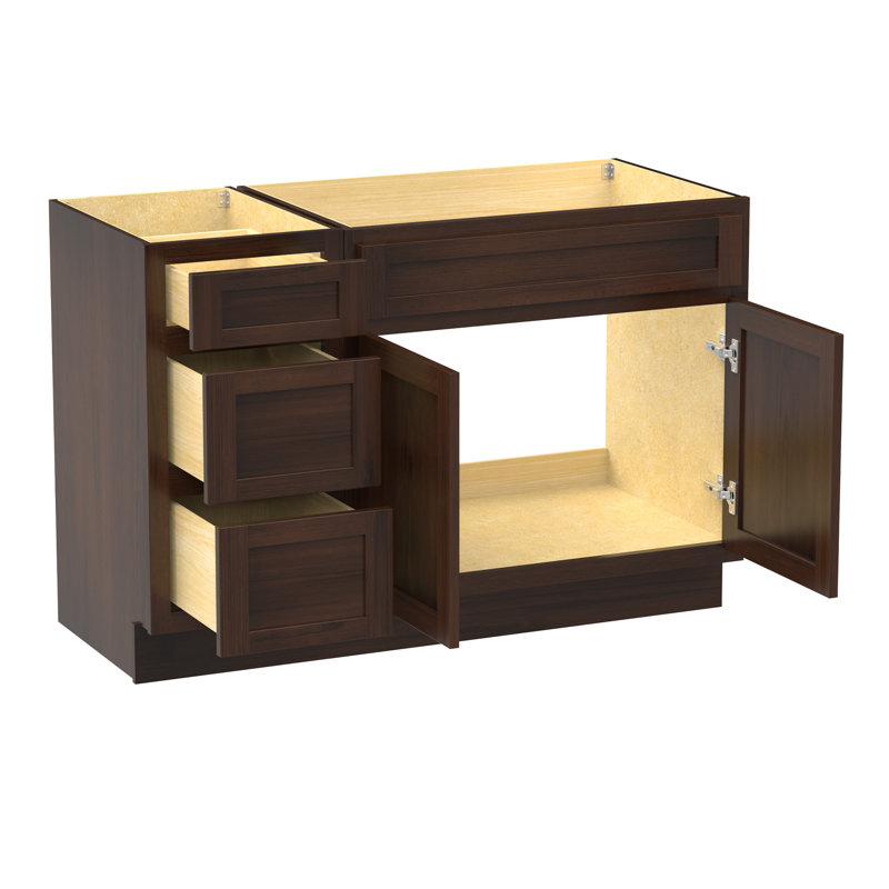 51" Single Bathroom Vanity Base Only, Brown