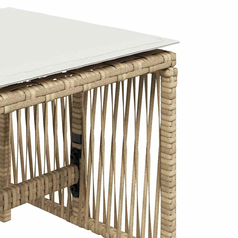 Outdoor Ottoman, Cream White, Beige