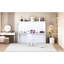 Lit double, couleur blanche, bureau hydraulique pliant, peu encombrant pour les petits espaces de vie, support de 600 lb, lit double / grand avec rangement intégré pour matelas avec mécanisme, cadre, capacité de poids,