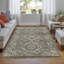 Narely Hand Knotted Wool Geometric Area Rug in Gray-1168191125