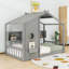 Lit maison en bois avec tablettes et lattes de rangement-730331472-730331475