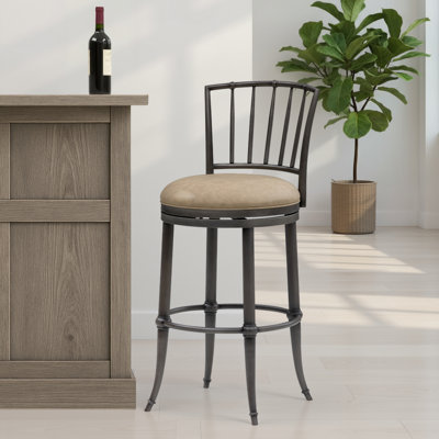 Tabouret de bar pivotant à hauteur de tabouret en similicuir brun de qualité commerciale Conte - ensemble de 6