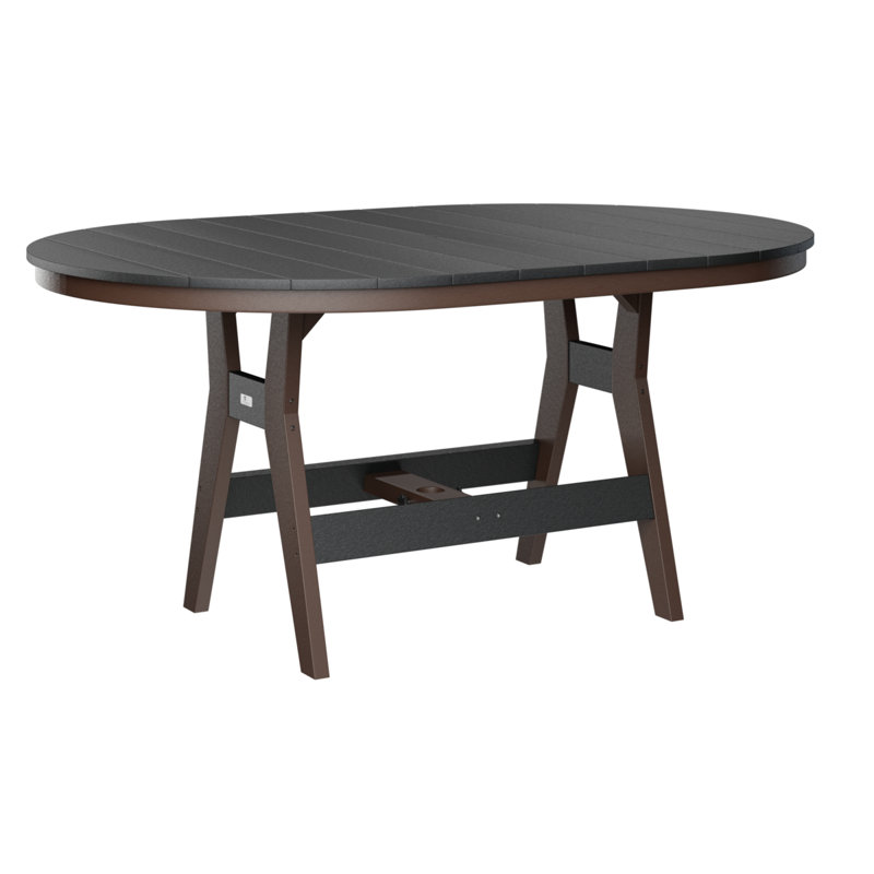 Harbor Outdoor Oval Dining Table, Chocolate Brown, Black