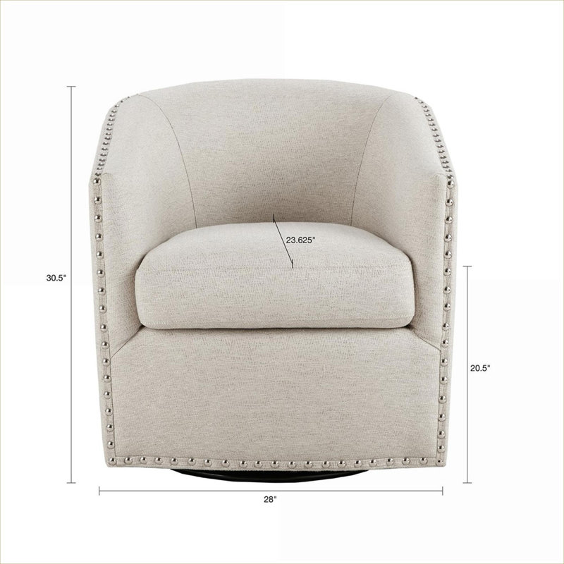 Fauteuil d'appoint rembourré en tissu massif, Beige