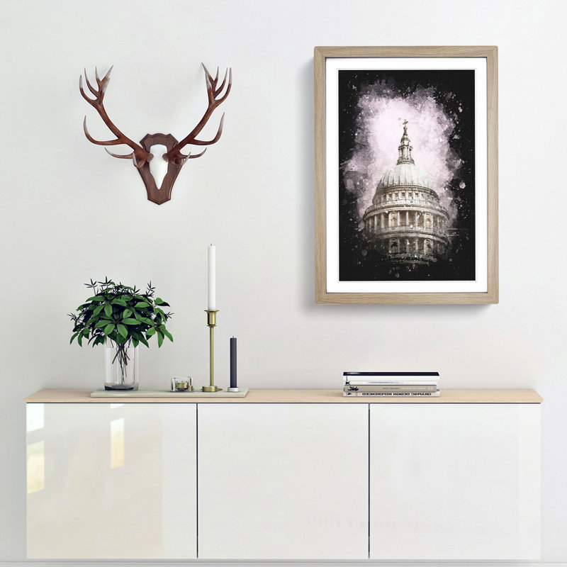 St. Pauls Cathedral - Framed Print, 87cm H x 62cm W x 2cm D, Oak Framed