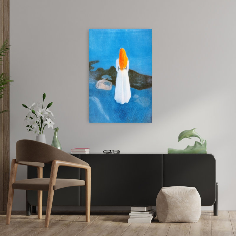 Young Woman On The Beach Classic Beach Wall Art Print by Edvard Munch - 1 Piece Wrapped Canvas Wall Art
