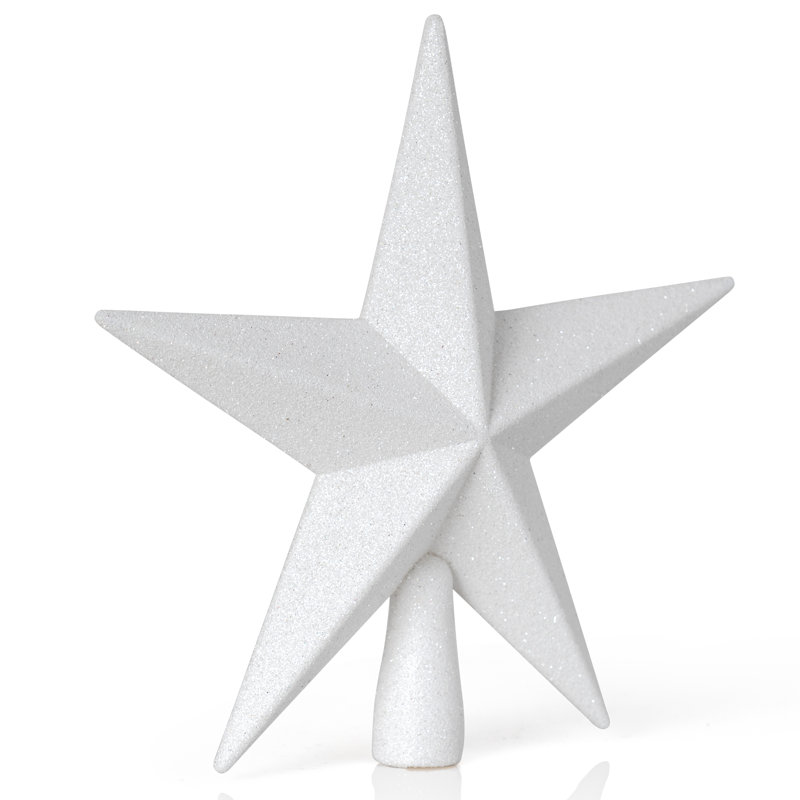 Décoration pour sommet de sapin étoile scintillante, Blanc