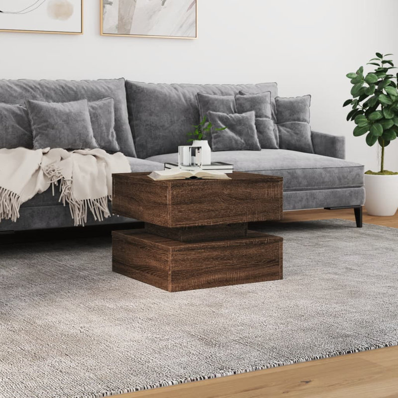 Caylen Block Coffee Table, Brown Oak