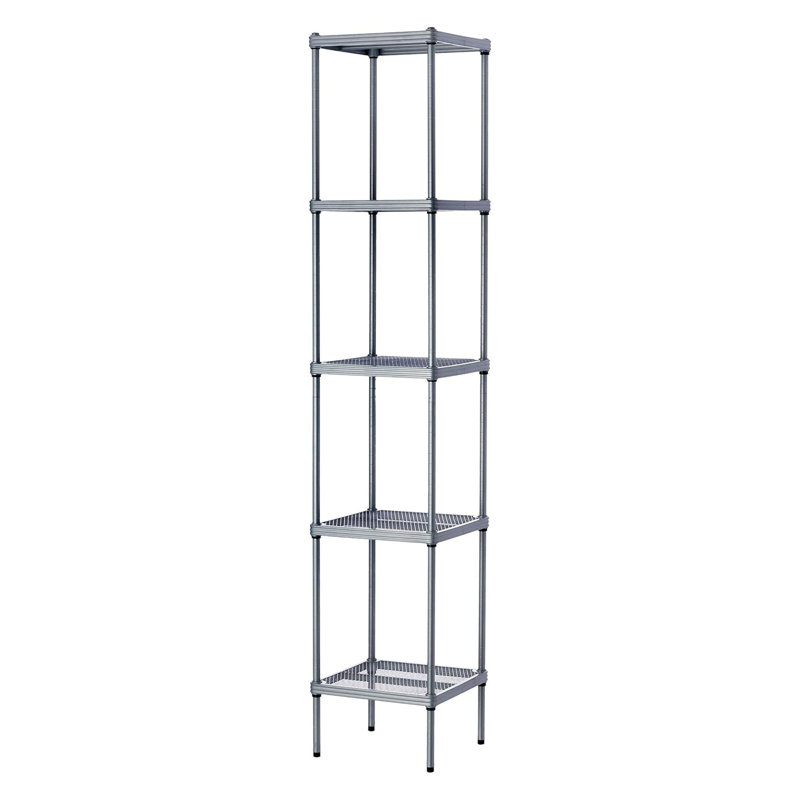 13.8'' W Steel Height -Adjustable Shelving Unit, Silver