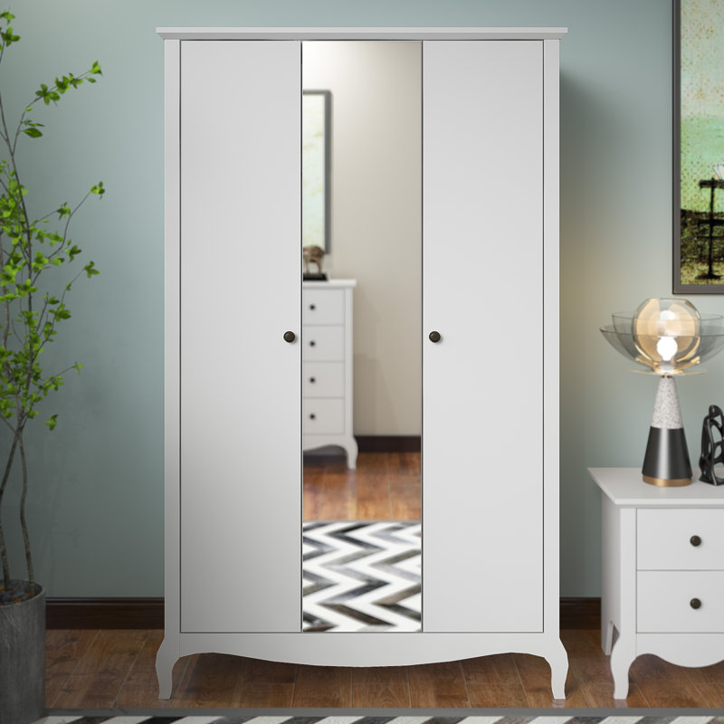 Sterra 3 Door Manufactured Wood Wardrobe, White