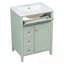 Meuble-lavabo avec lavabo, 3 tiroirs, 1 armoire et tablette réglable-2059834017