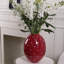 Vases de table en céramique rouge à pois faits à la main
