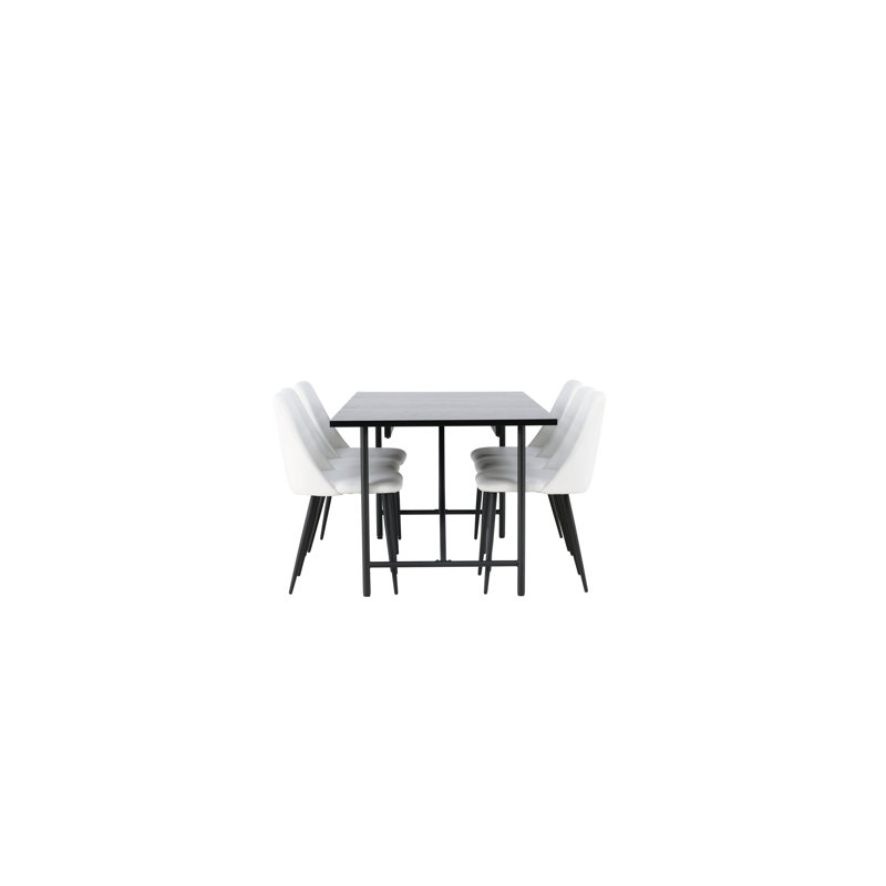 Coker 6 - Person Dining Set, White, White