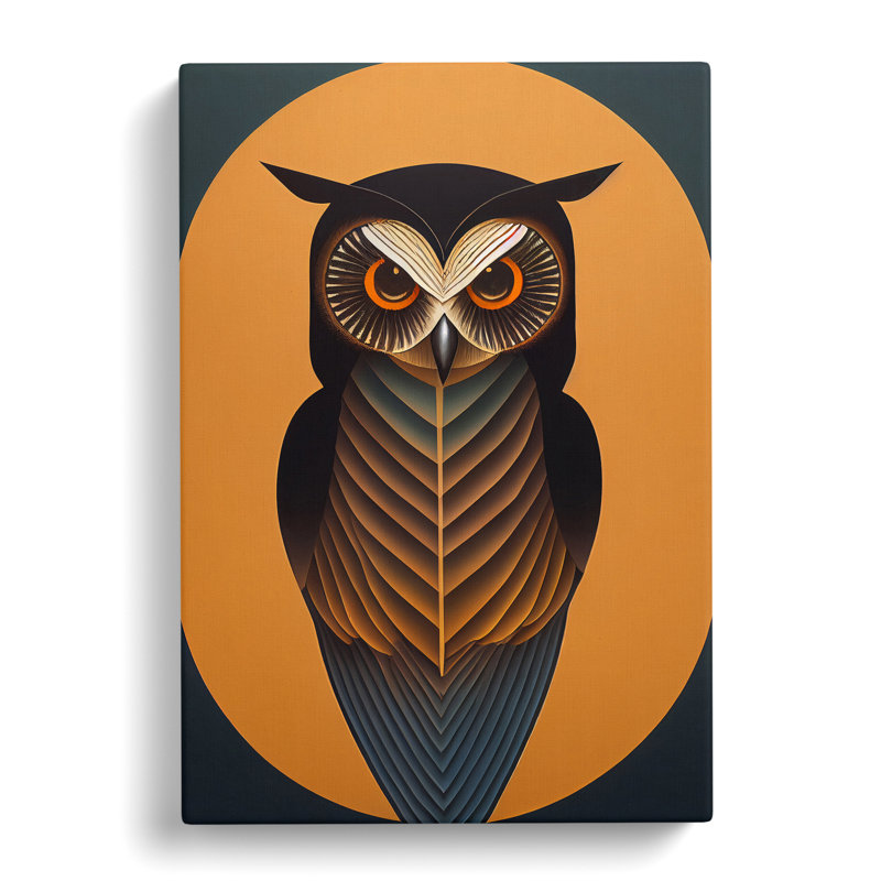 Art Nouveau Owl No.2 - Wrapped Canvas, 60cm H x 40cm W x 3cm D