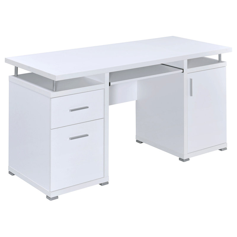 Bureau d'ordinateur avec 2 tiroirs et armoire Rochelle