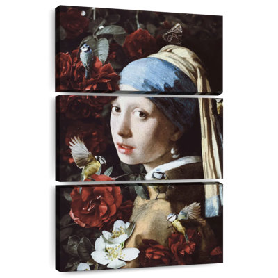 Leisha Floral Girl With Pearl Earring