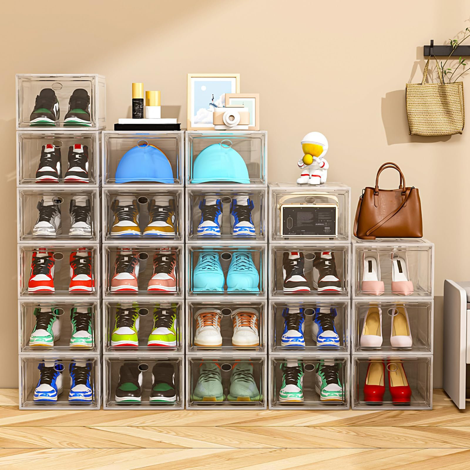 Rebrilliant Large Clear Shoe Boxes Organizer?Thicker Material? Stronger ...