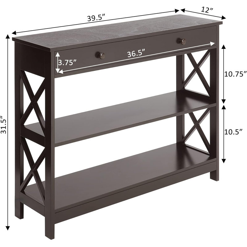 Akebia 100.33 Console Table with drawer, Espresso