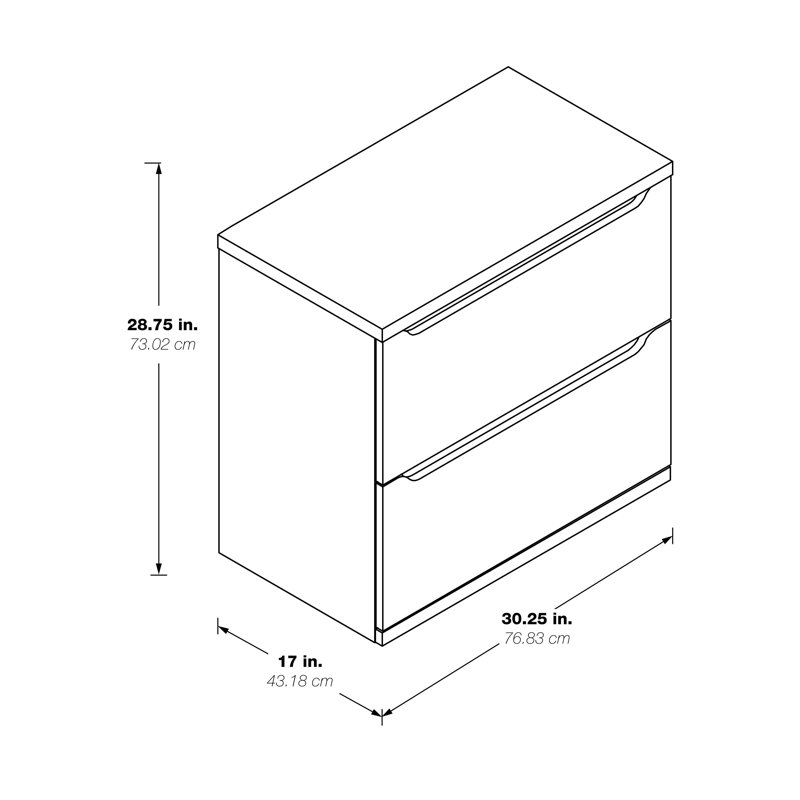 Natural 2-Drawer Lateral File Cabinet with Integrated Pulls