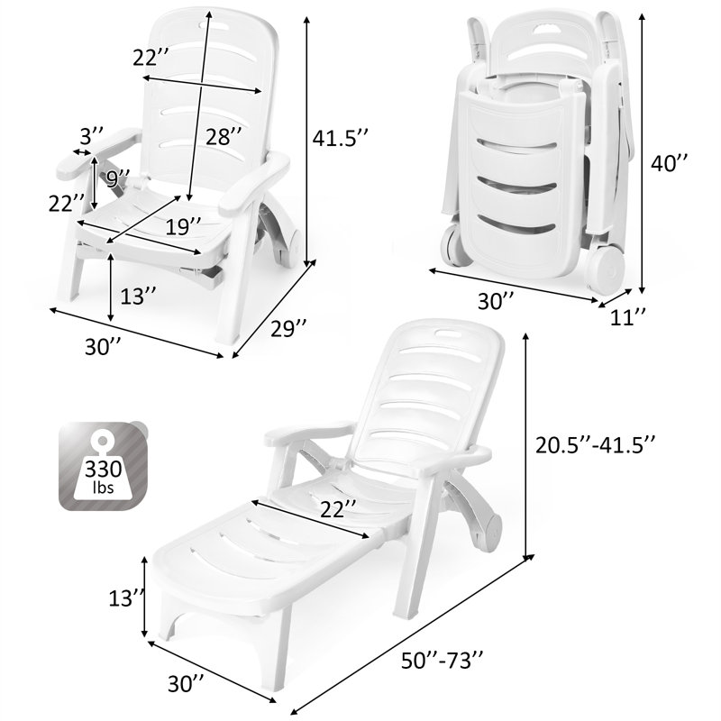 Fauteuil inclinable pliant à 5 positions pour chaise longue Funkley