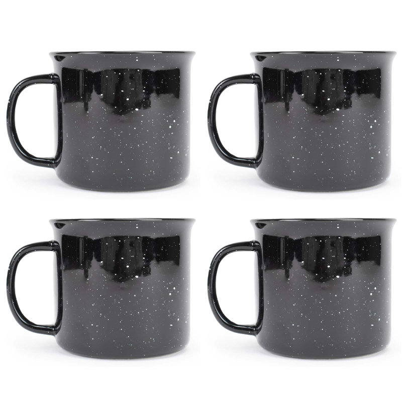 Ensemble de 4 tasses en céramique Camper, Noir/gris