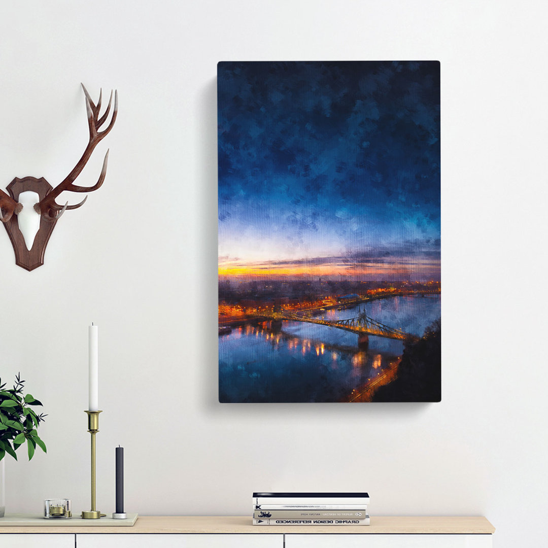 Budapest Skyline In Hungary - Wrapped Canvas