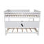 Lit superposé grand sur grand avec tablettes de rangement intégrées et station de charge, lit superposé simple en bois de pin massif avec garde-corps et échelle, blanc
