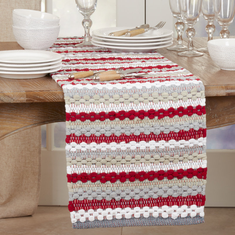 Zybert Striped 100% Cotton Table Runner