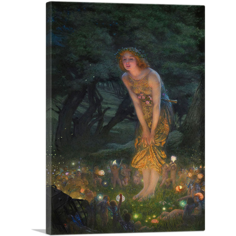«Midsummer Eve 1908» par Edward Robert Hughes, reproduction d'art sur toile tendue, H 18 po x l 12 po x P 0,75 po