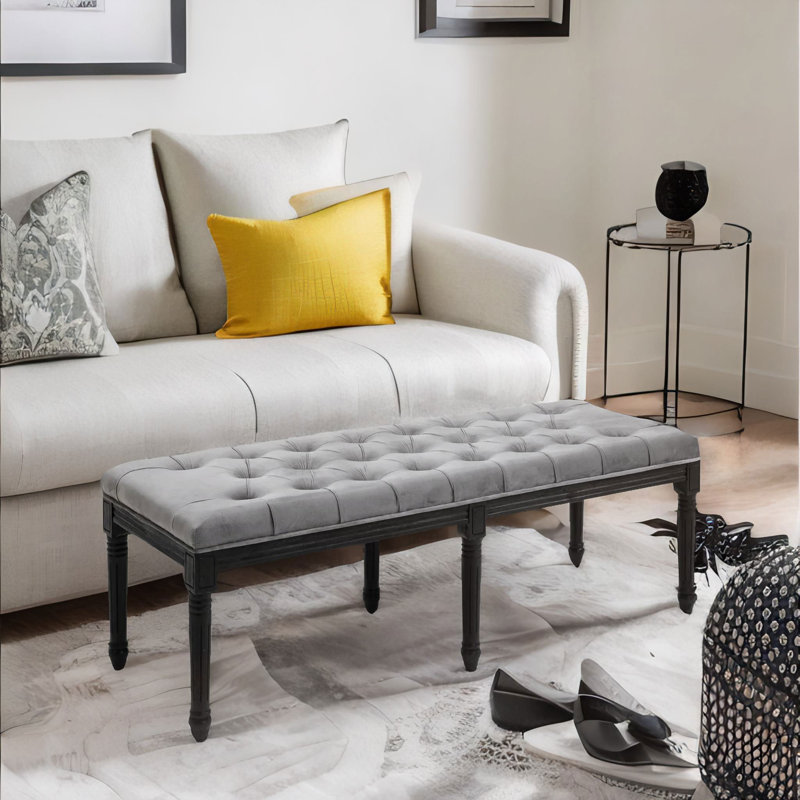 Velvet Upholstered Bench