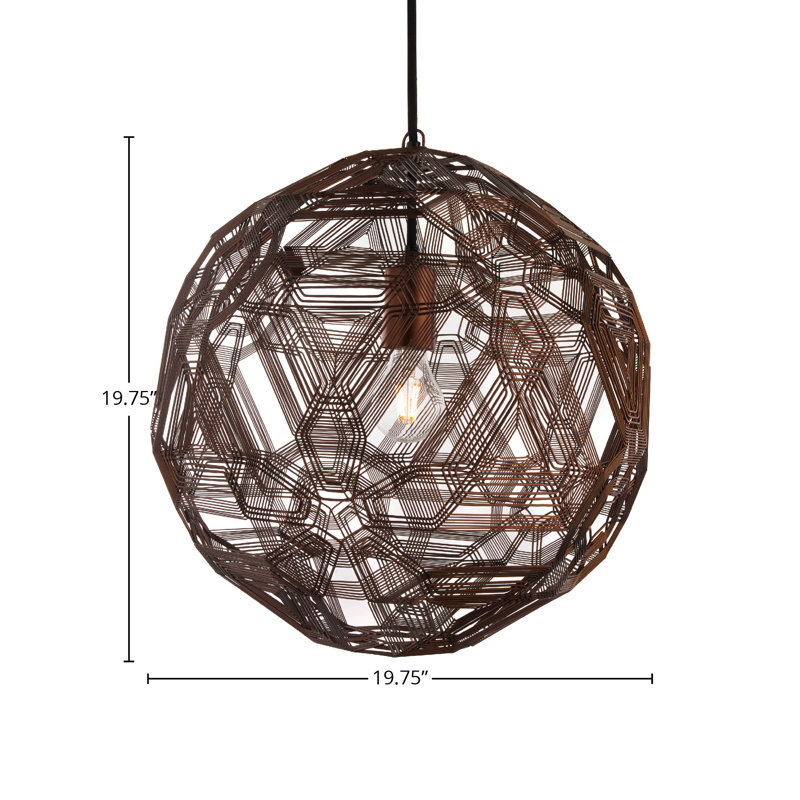Schema 1-Light Pendant, Florentine, 19.75" H x 19.75" W x 19.75" D