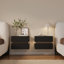 Lumio Black 2-Drawer Floating LED Bedside Table with Charging Station