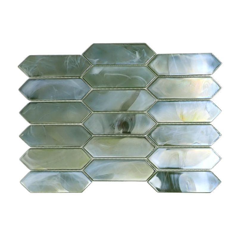 Splash Moss 10 in. x 14 in. Satin Glass Wall Tile (11.39 sq. ft./Case), Moss