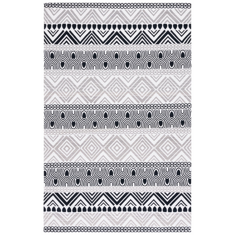 Tapis géométrique tissé à la main Gaetan, Rectangle 5 pi x 8 pi