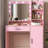 Vanity Desk With Mirror & Light-663373567