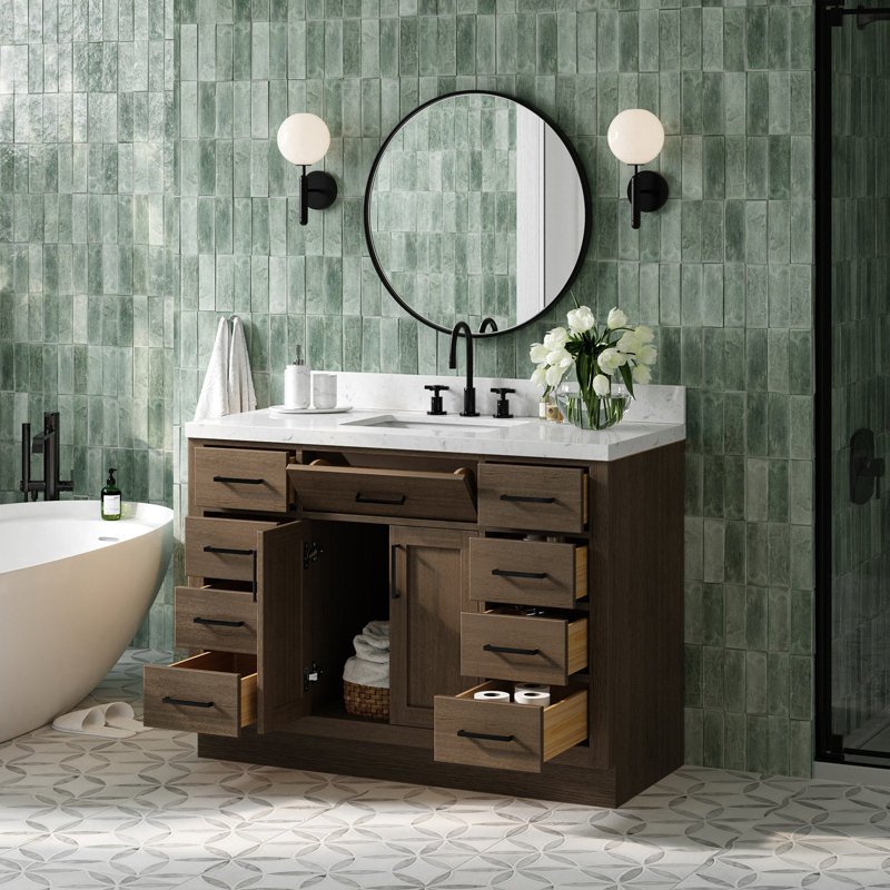 48" Single Bathroom Vanity Base Only, White