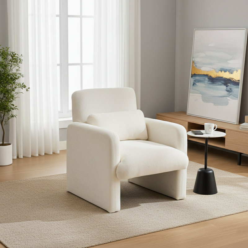 Fauteuil simple de style moderne, Blanc