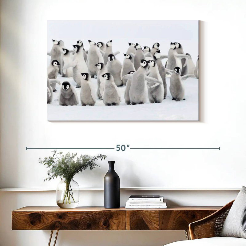 Brampt Baby Emperor Penguins, 26" H x 39" W