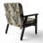 Cobalt Blue Scrollwork Swirls Victorian Pattern II - Upholstered Floral Accent Chair-1244380828