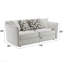 Causeuse beige en chenille avec 4 coussins